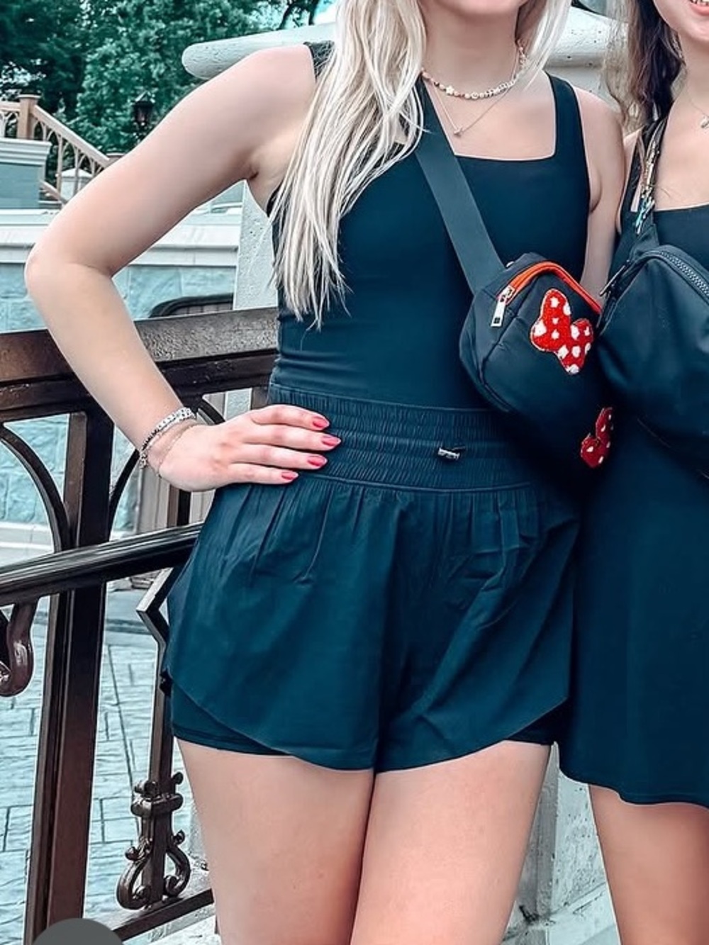 Abercrombie black romper with built in pads
